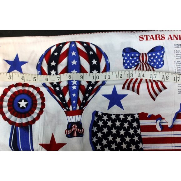 USA Stars and Stripes Applique Panel 44 x 17.5 in Fabric VIP Print Cranston - Picture 10 of 11